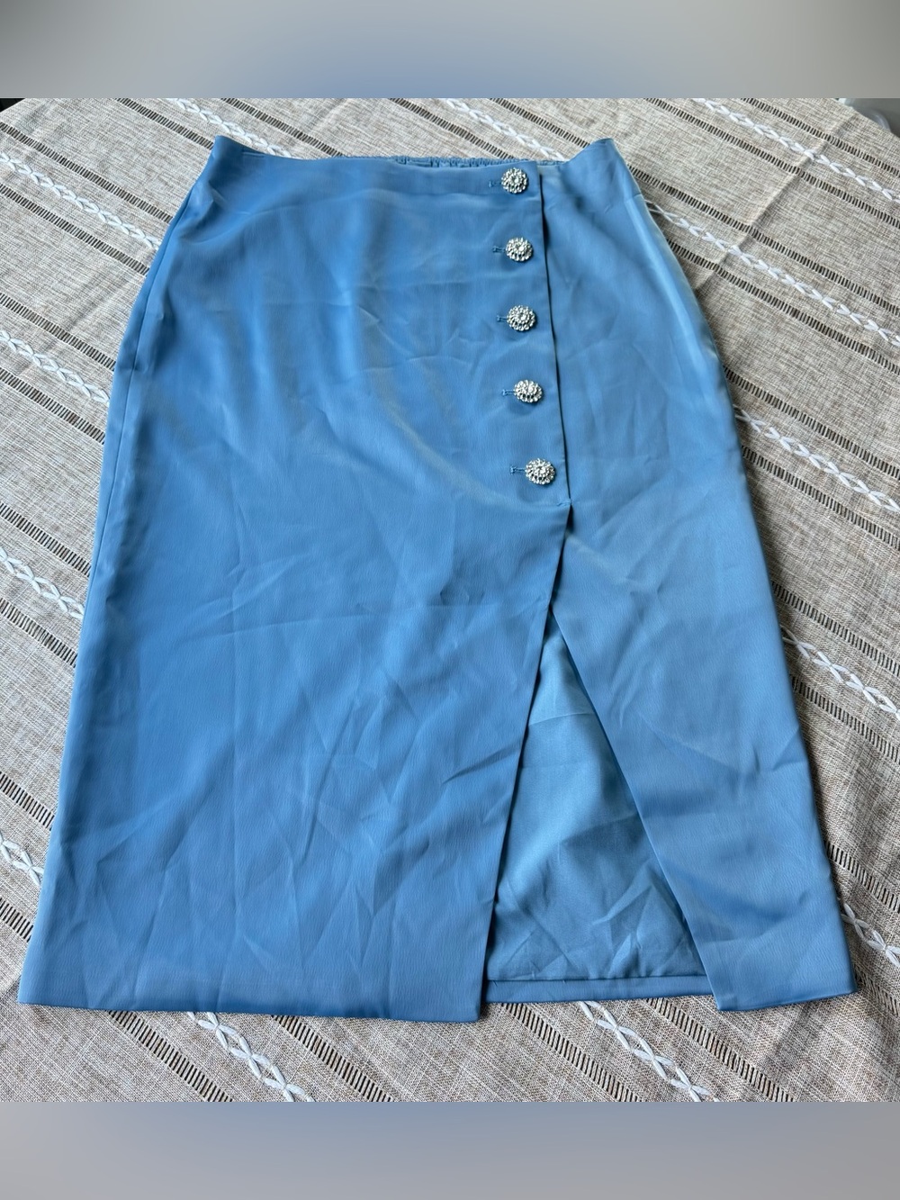 House of Harlow Blue Button-Accent Women's Midi Skirt size Large